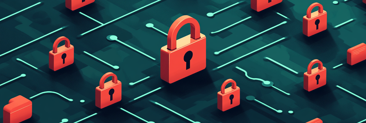 a digital padlock securing interconnected nodes | supply chain cyber risks